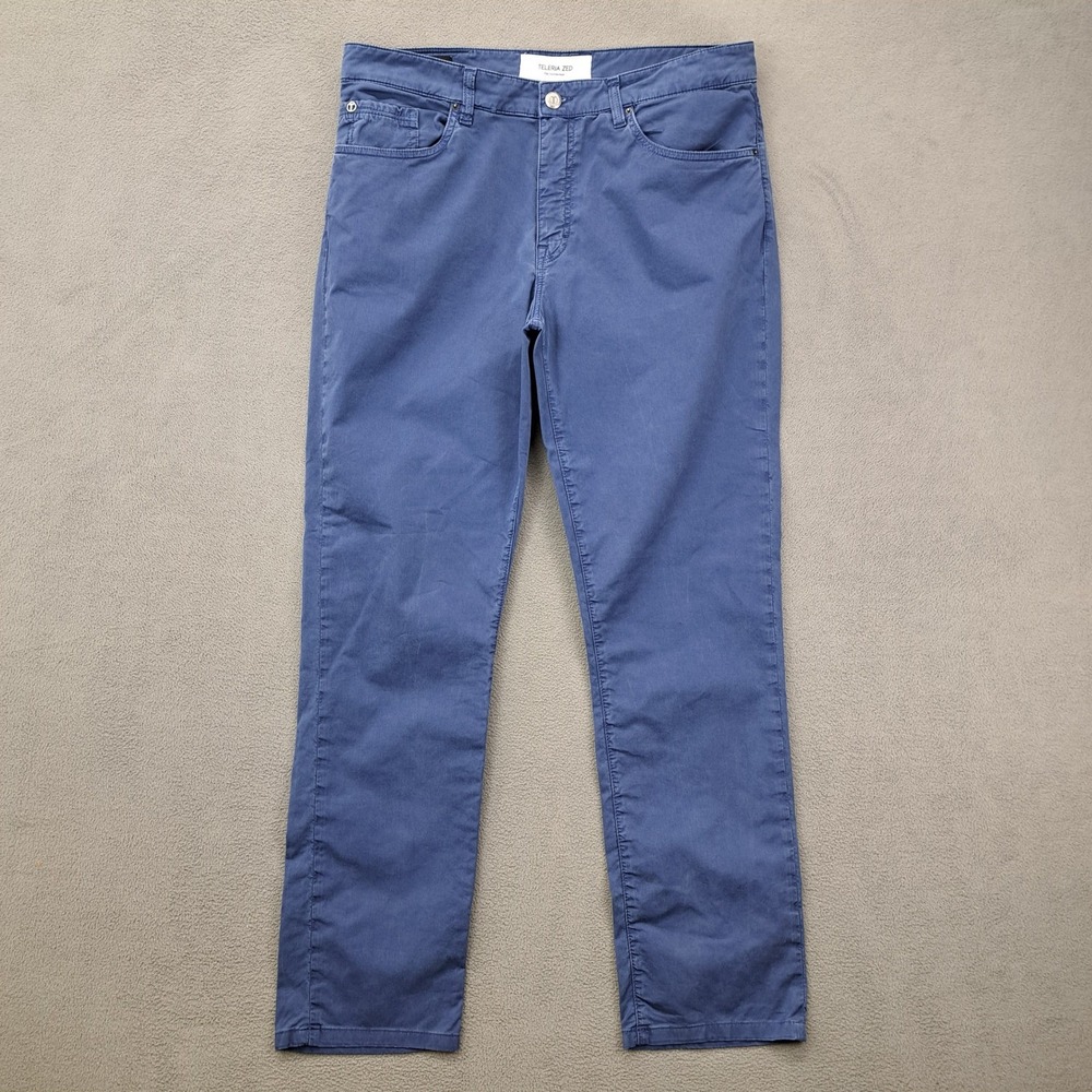TELERIA ZED Men's Blue Cotton Blend Pants Made in Italy Size 36 (Measures 35x30)